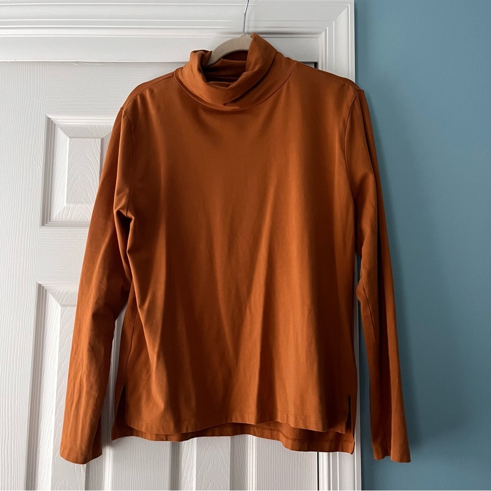 Tradlands Monty Turtleneck Long Sleeve Tee in Pumpkin